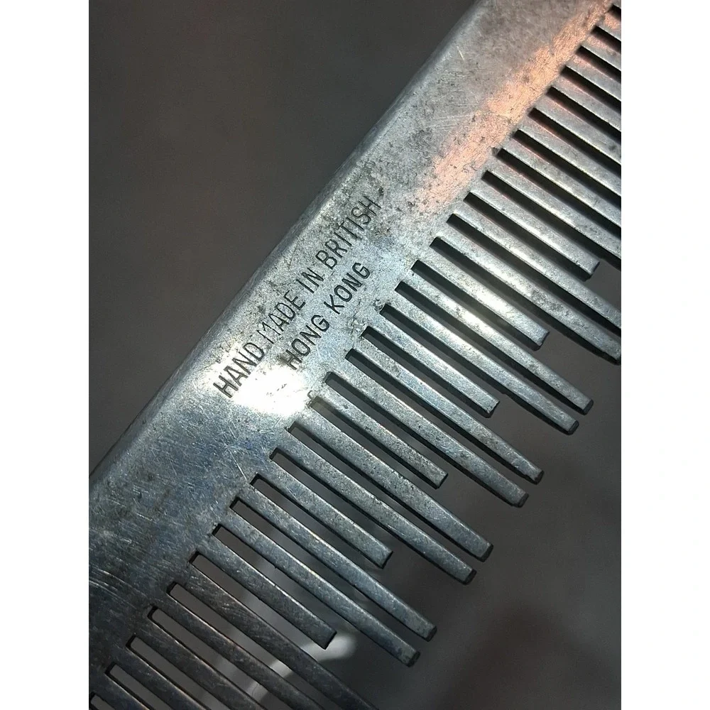 Pair Of Vintage Goody Aluminum Rat Tail Staggered Tooth Styling Comb British HG